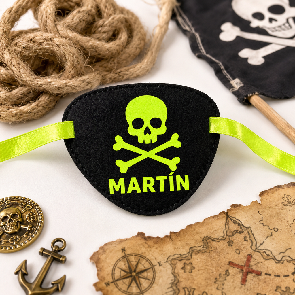 Parche pirata personalizado verde neón .webp