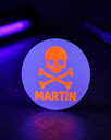 Pegatina pirata neón naranja personalizada .webp