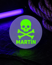 Pegatina pirata neón verde personalizada.webp