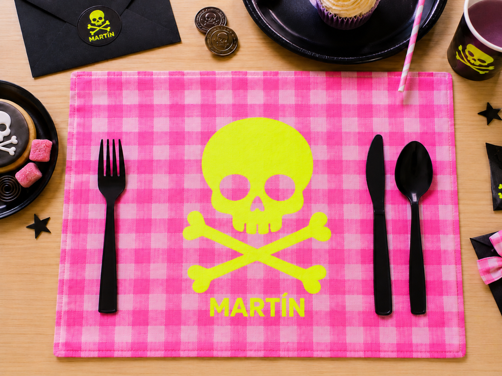 Mantel individual piratas personalizado sin luz negra.webp