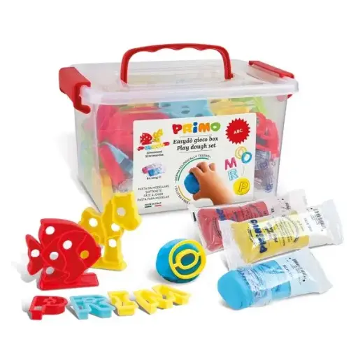 [2855MOD250B] Caja de juego de plastilina, 8 colores y 32 accesorios del alfabeto 