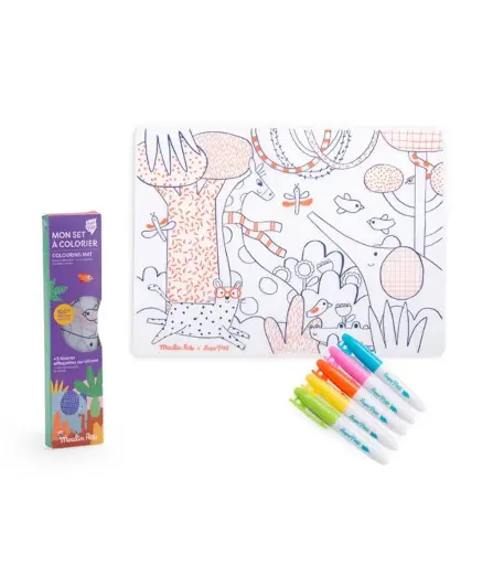 [679604] Set para colorear mantel de silicona la jungla