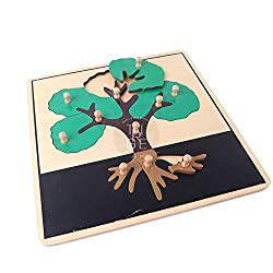 Rompecabezas Montessori con tacos de madera de un árbol Regalo para niños de 3 años