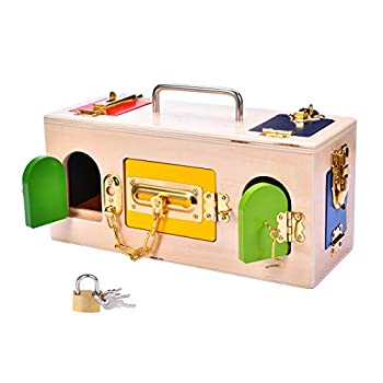 Juguete Montessori con caja fuerte de madera regalo para niños de 2 años