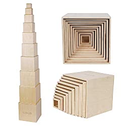 Cajas apilables y apilables en madera Montessori